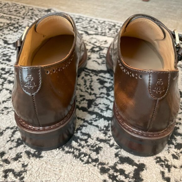 NEW The Office of Angela Scott Mr York shoe Mahogany Size 41 Double Monk Buckles - Picture 4 of 9